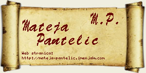 Mateja Pantelić vizit kartica